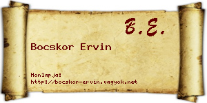Bocskor Ervin névjegykártya